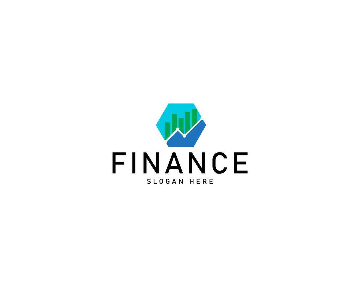 Hexagon finance logo. modern eye catching logo simple vector
