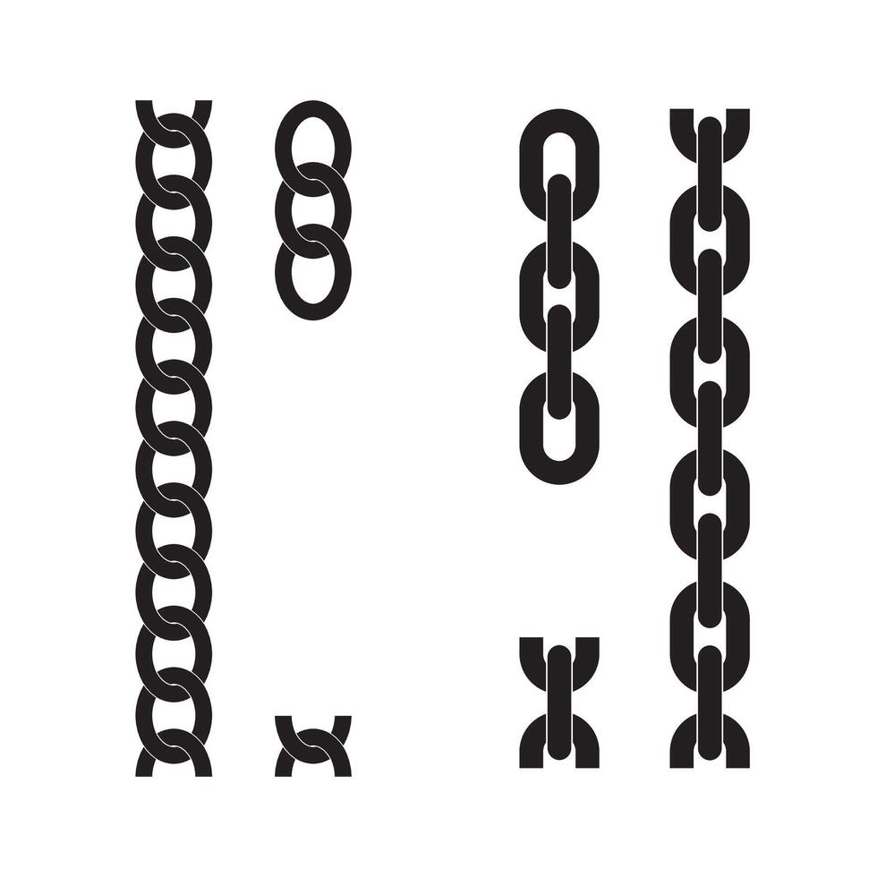 Set of chain illustration, brushes for design vector