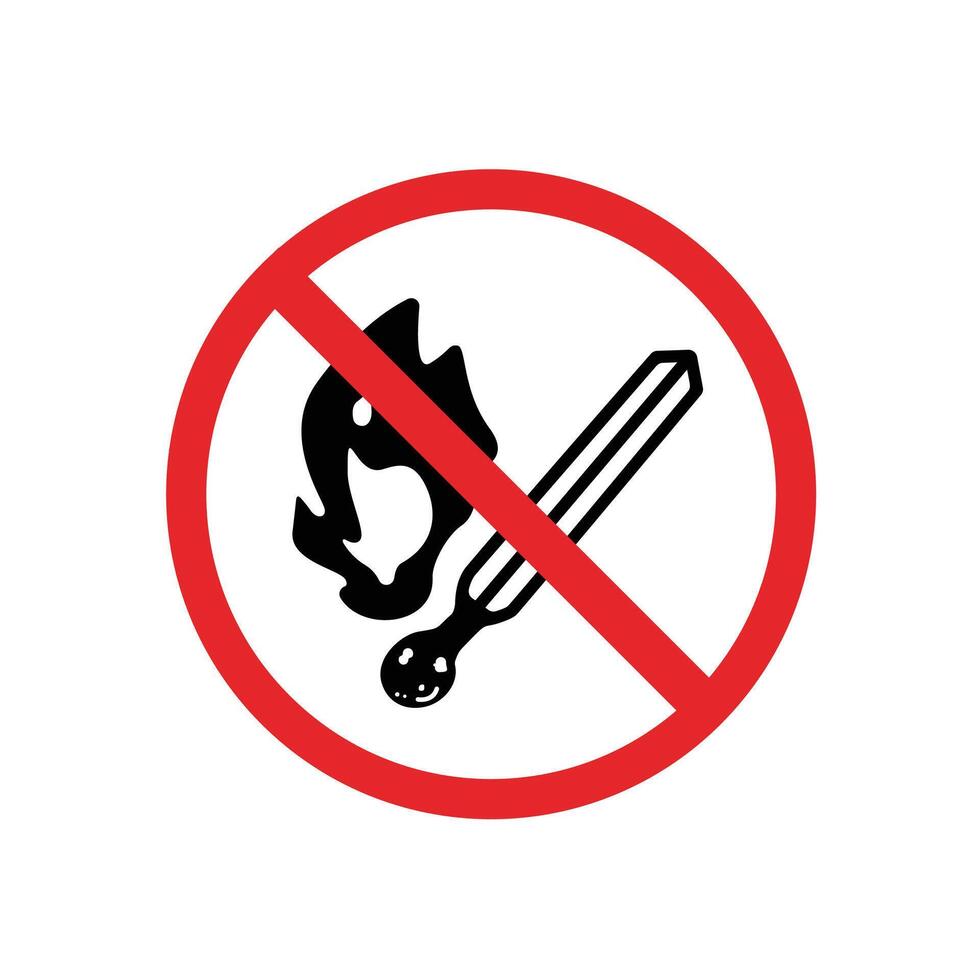 A sign that you cannot light a match. Round label on white background vector