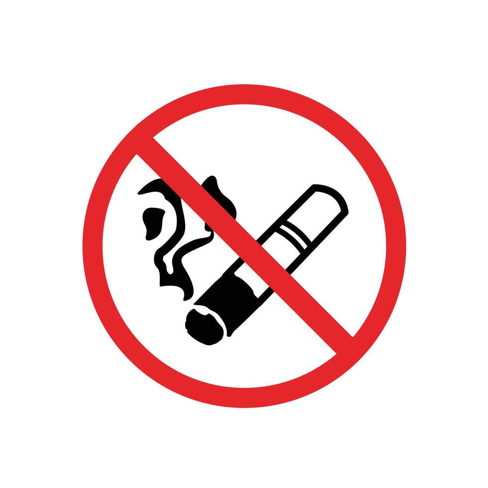 No smoking sign set. Round label on white background vector