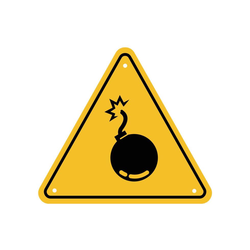 Bomb danger signs set. Explosives symbols on white background. Flat .illustration. Collection vector