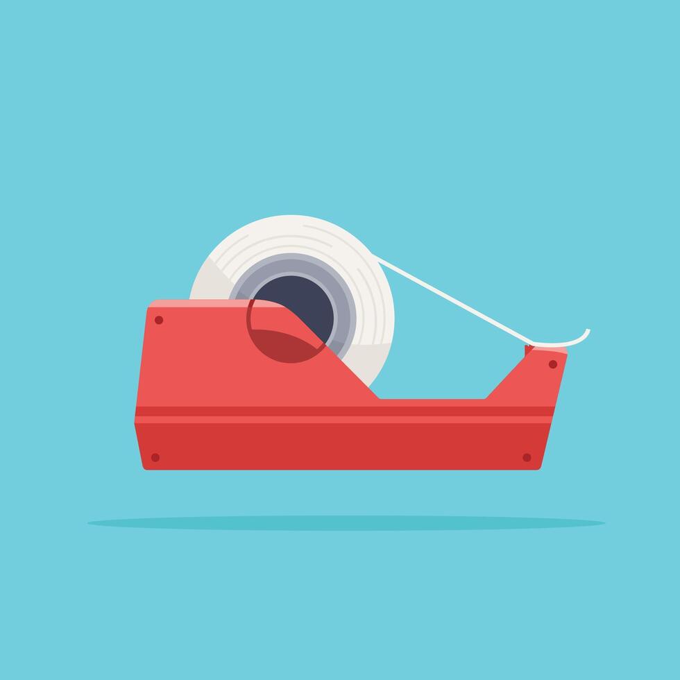illustration of insulated adhesive tape dispenser, tape for office and school supplies vector