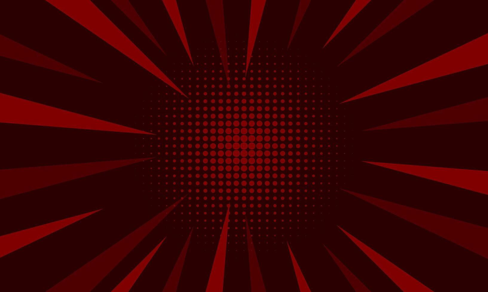 Comic zoom burst background vintage dark red style vector