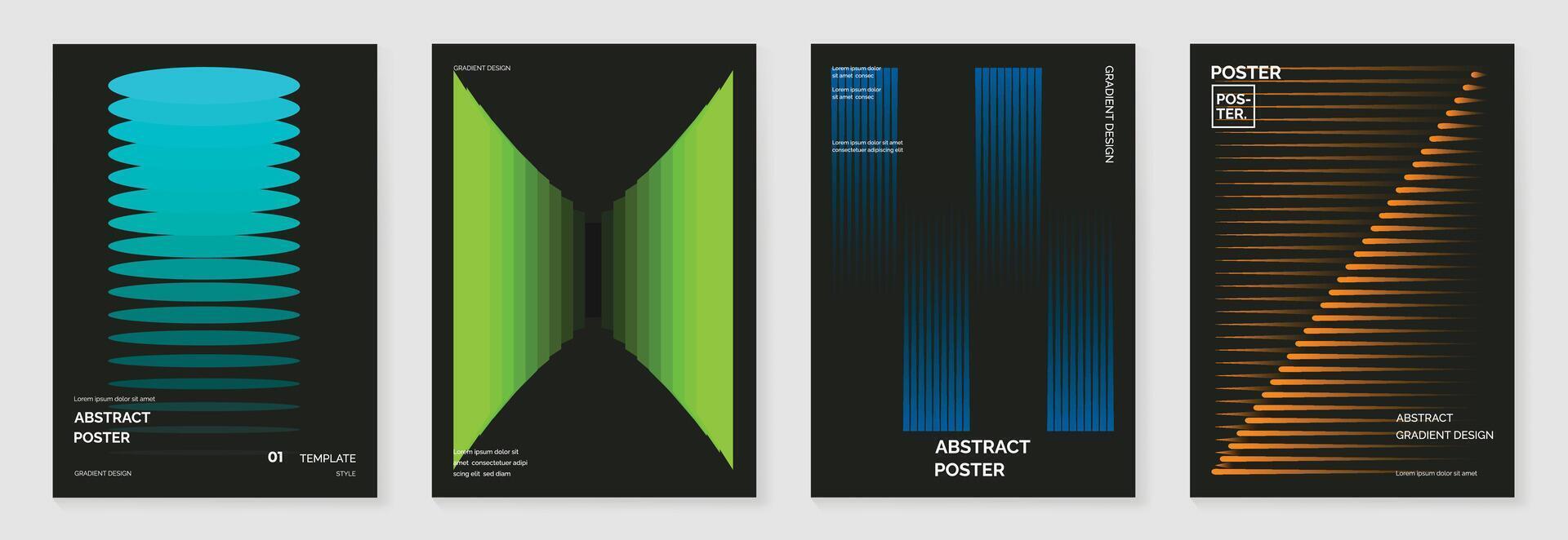 Abstract gradient poster and cover design. Colorful fluid liquid shapes. vector