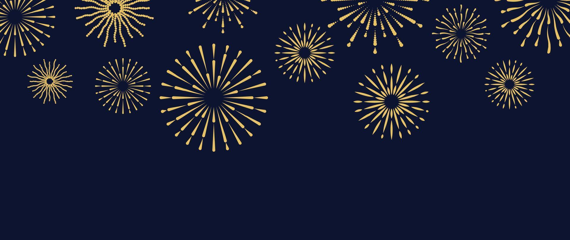 Happy Holidays firework on dark blue background. vector