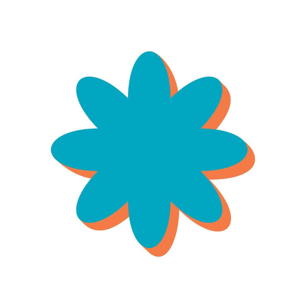 Brutalist flower icon. Abstract shape with a modern flat style. This element symbolizes a contemporary aesthetic, showcasing curves and shadows in bold form. Ideal for graphic and decorative vector