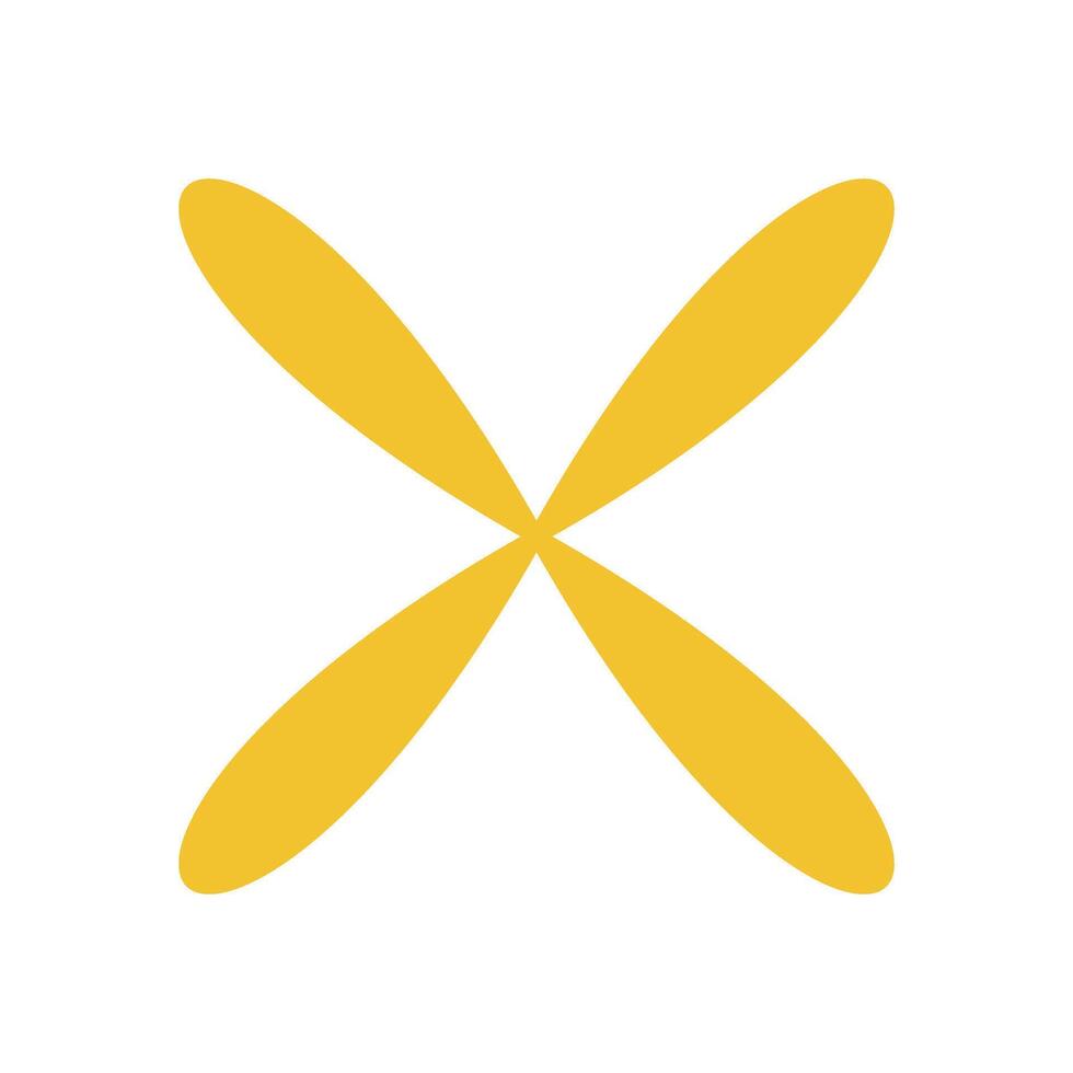 Flat abstract flower icon. Minimal shape symbol in y2k style. This brutalist design element showcases a geometric figure, an artistic icon that fits contemporary aesthetics, suitable for various vector