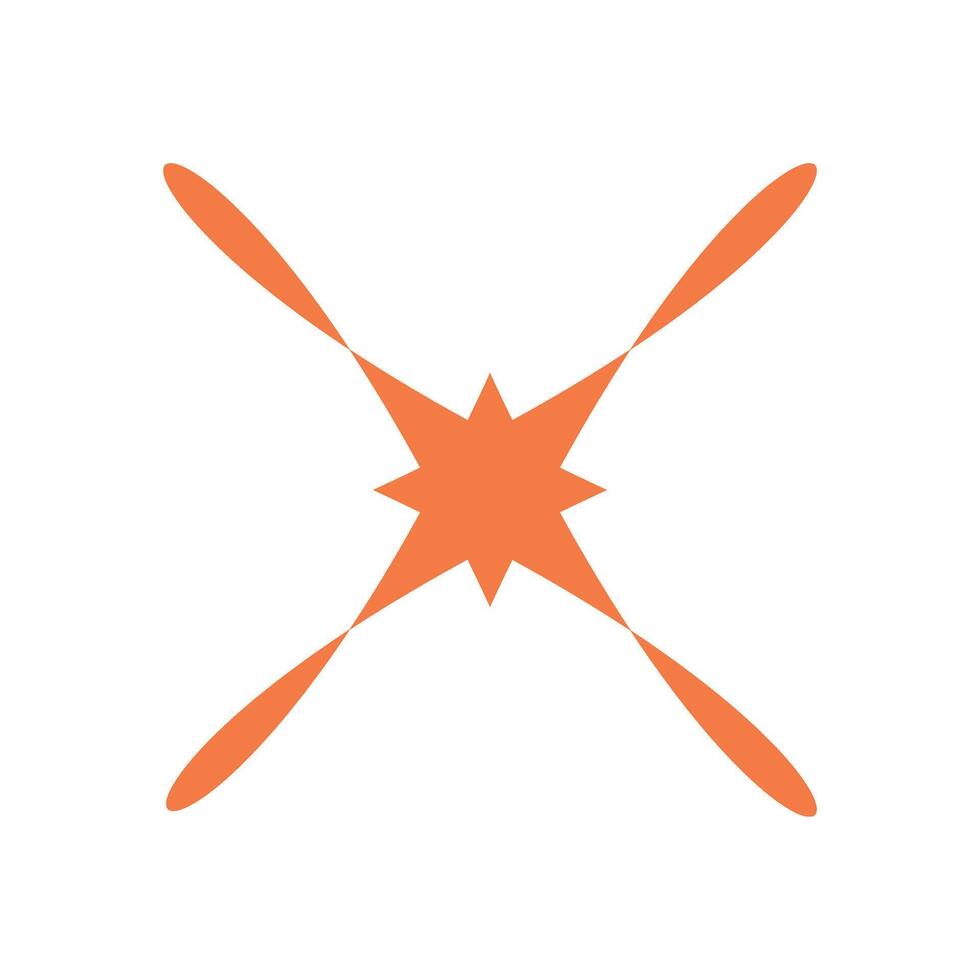 Brutalist star shape. Bold icon symbol of modern brutalism. Abstract element with flat design, contemporary aesthetic, and y2k vibe. Suitable for graphic projects and artistic expressions. vector