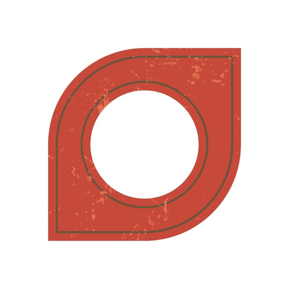 Bold abstract circle icon. Minimal shape element with grunge texture. Modern brutalism, Y2K style, perfect for contemporary design projects and creative applications. vector