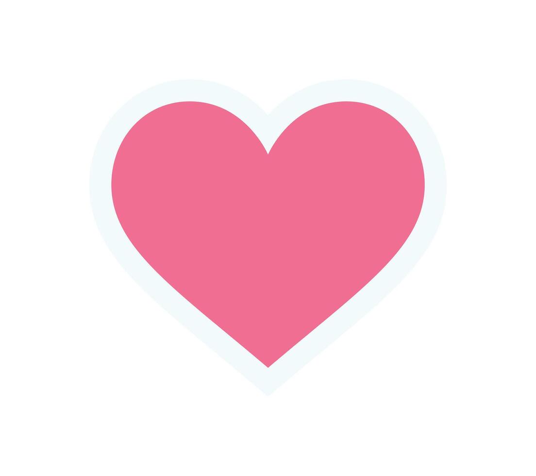 Cute flat heart icon sticker. Bold round symbol of love. Abstract shape and modern element, y2k style, graphic icon for decoration or trendy designs. vector