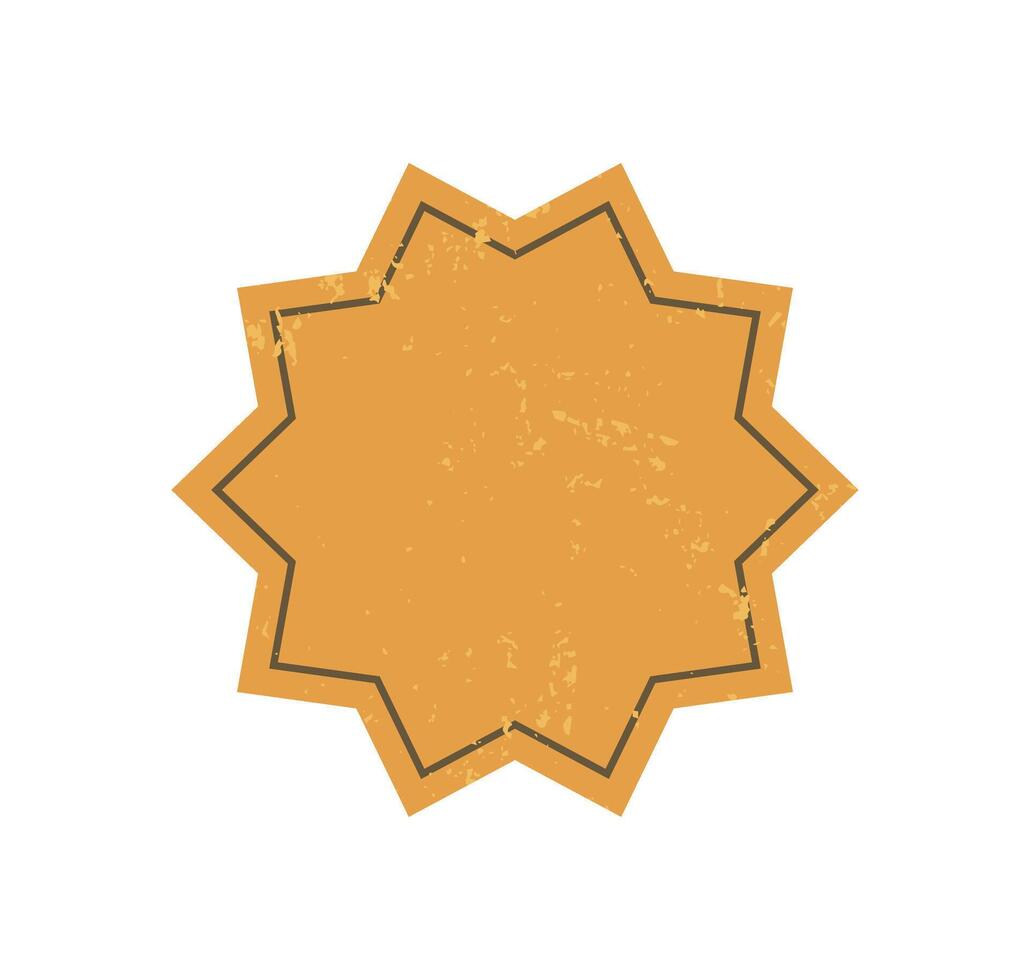 Bold star symbol. Vintage decorative shape with grunge texture. Abstract element of brutalism, y2k style, sticker design for creative projects. vector