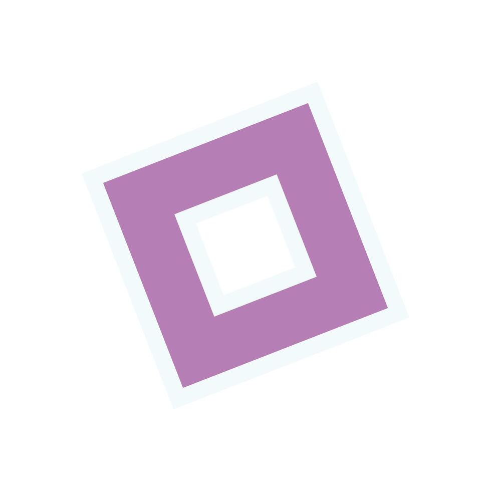Brutalist abstract shape sticker. Bold square element in flat style. Geometric icon with brutalism influence, minimalist design, perfect for modern art projects and creative graphic applications. vector