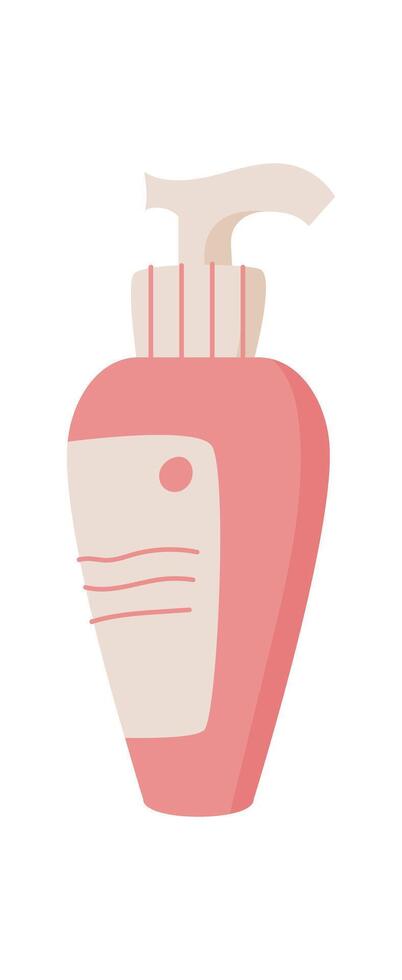 Minimal isolated bodycare oil jar, trendy organic hair care shampoo bottle, colorful natural cosmetic cream pack, eco moisturizing beauty product tube, illustration. vector