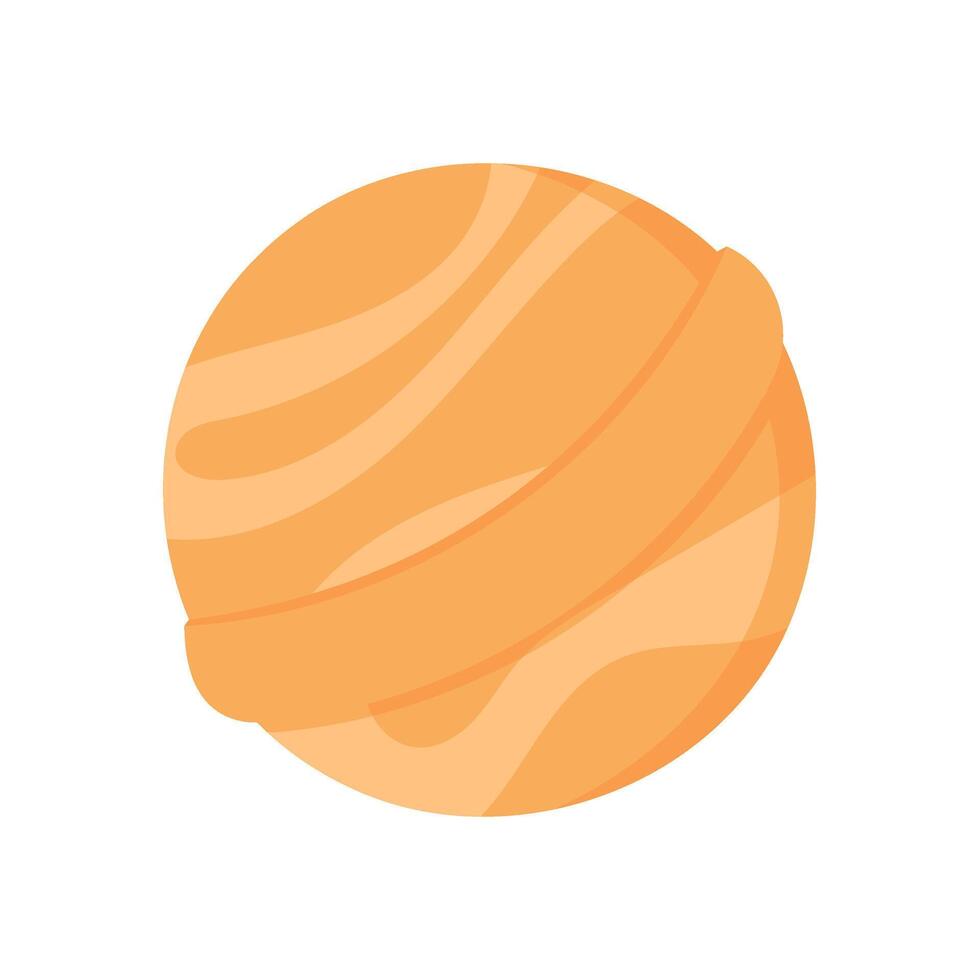 Flat cartoon design of vibrant bath bomb, a cosmetic product for skincare and bodycare. Concept of relaxation, beauty, and self ideal for spa wellness themes. vector