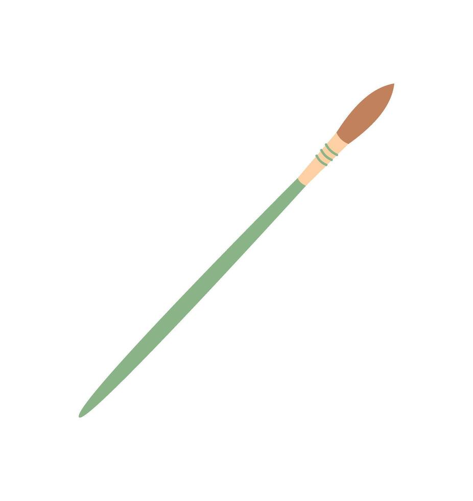 Flat brush tool for art and craft activities. Handmade tool for creative projects and DIY tasks. Concept of simple design, ideal school or hobby activities. vector