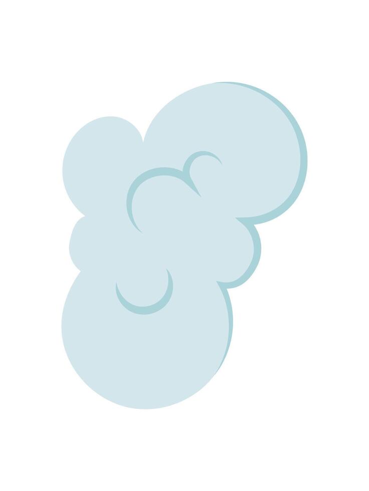Cartoon cloud shape in soft blue color for decoration. Cute cloud concept with a playful style, suitable for children's art projects, DIY crafts, and creative activities. vector