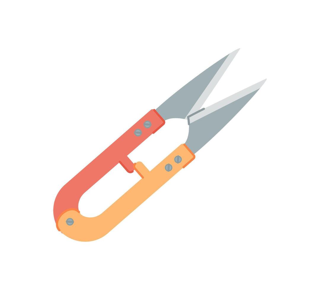 Flat scissors tool for craft activity, perfect for school projects and DIY tasks. Creative equipment icon representing fun activities children. Suitable art and craft workshops. vector