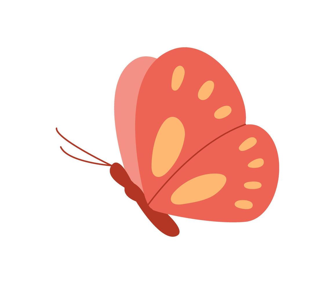 Butterfly symbolizing hope. Icon representing nature. This flat graphic illustrates beauty and tranquility, ideal for themes of optimism and transformation, perfect for various creative projects. vector