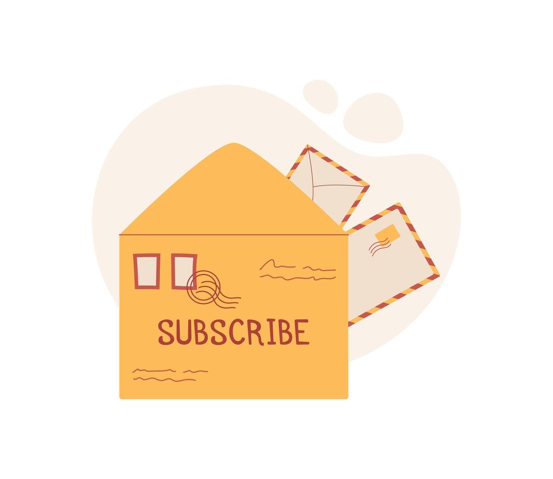 Mail envelope with card and message in flat style. Creative correspondence icon design featuring colorful elements. Suitable for stationery, communication, and holiday themes. vector