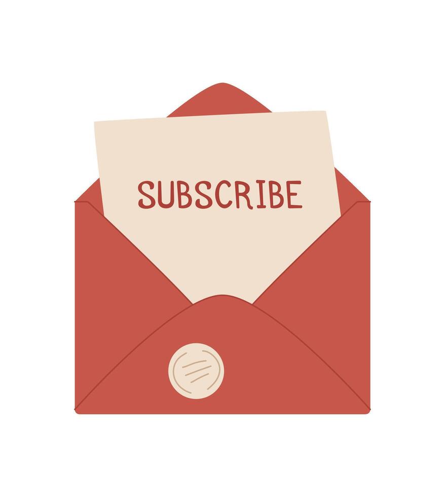 Flat vintage envelope with letter and note sealed inside, conveying a heartfelt message. Icon of mail communication, ideal for creative projects, invitations, or correspondence themes. vector