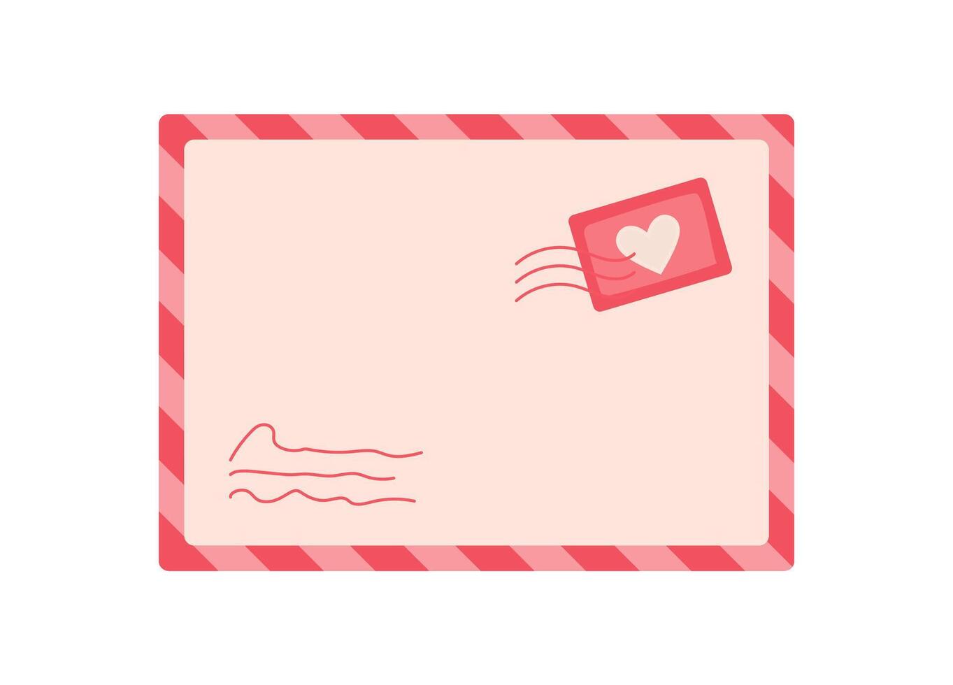Flat cartoon heart card with envelope and mail. Cute message for romantic occasions and love letters. Concept of Valentine's Day, happy celebration, ideal for greeting or invitation designs. vector