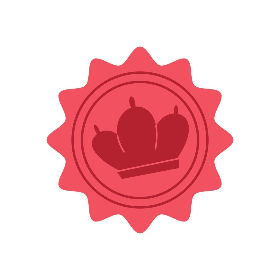 Wax seal with a heart icon used for a vintage card or envelope. Romantic message to express love and affection. Concept of romance, holiday, and celebration suitable for handmade stationery. vector