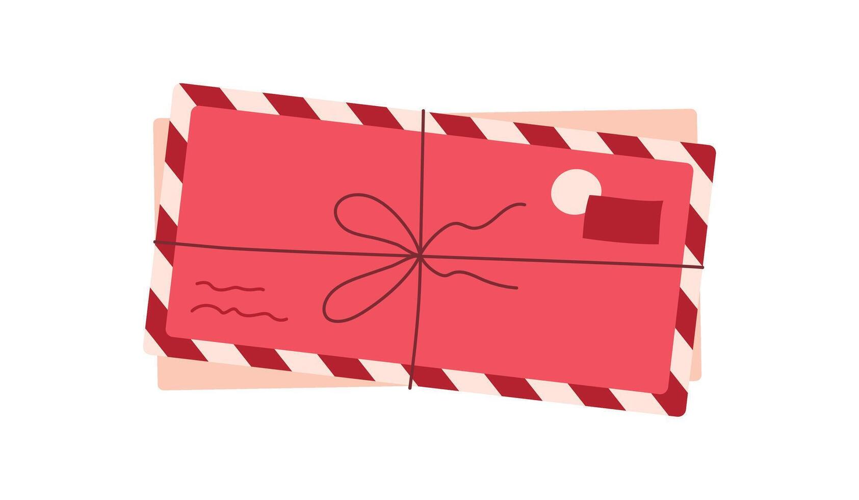 Flat romantic gift card with envelope and message. Cute note signifies love and holiday spirit, ideal for Valentine's Day celebrations. Perfect for romantic occasions heartfelt greetings. vector