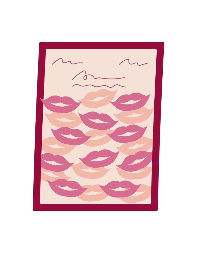Cute flat valentine card with heart design and love message on pink paper. Romantic holiday greeting suitable for celebrations, invitations, and expressing heartfelt emotions. vector