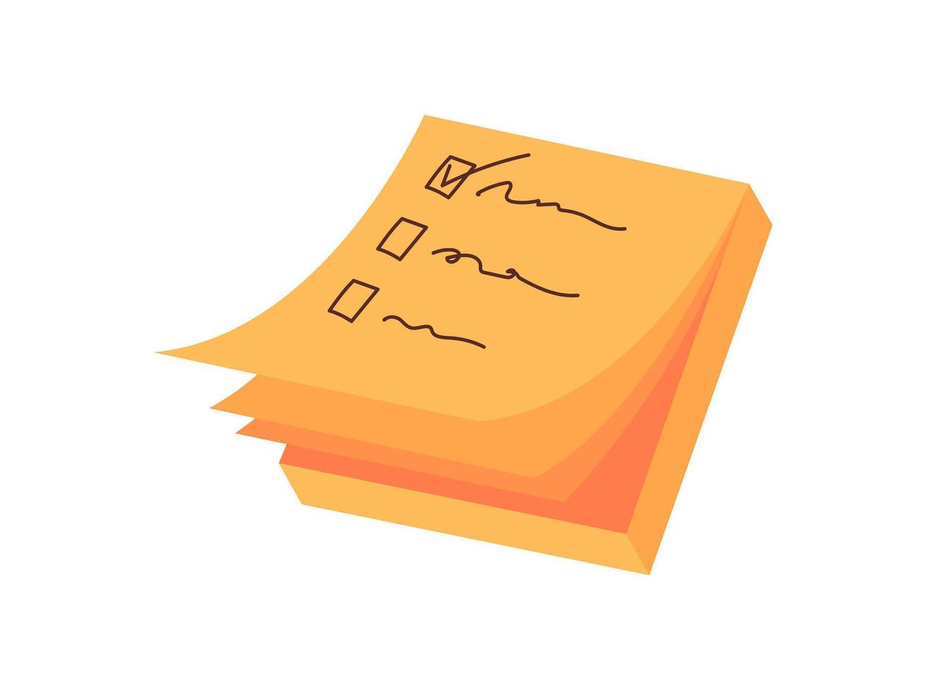 Flat paper note with handwritten message and doodle design. Creative card icon in flat style with love and heart themes. Suitable for communication invitation uses, perfect for stationery. vector