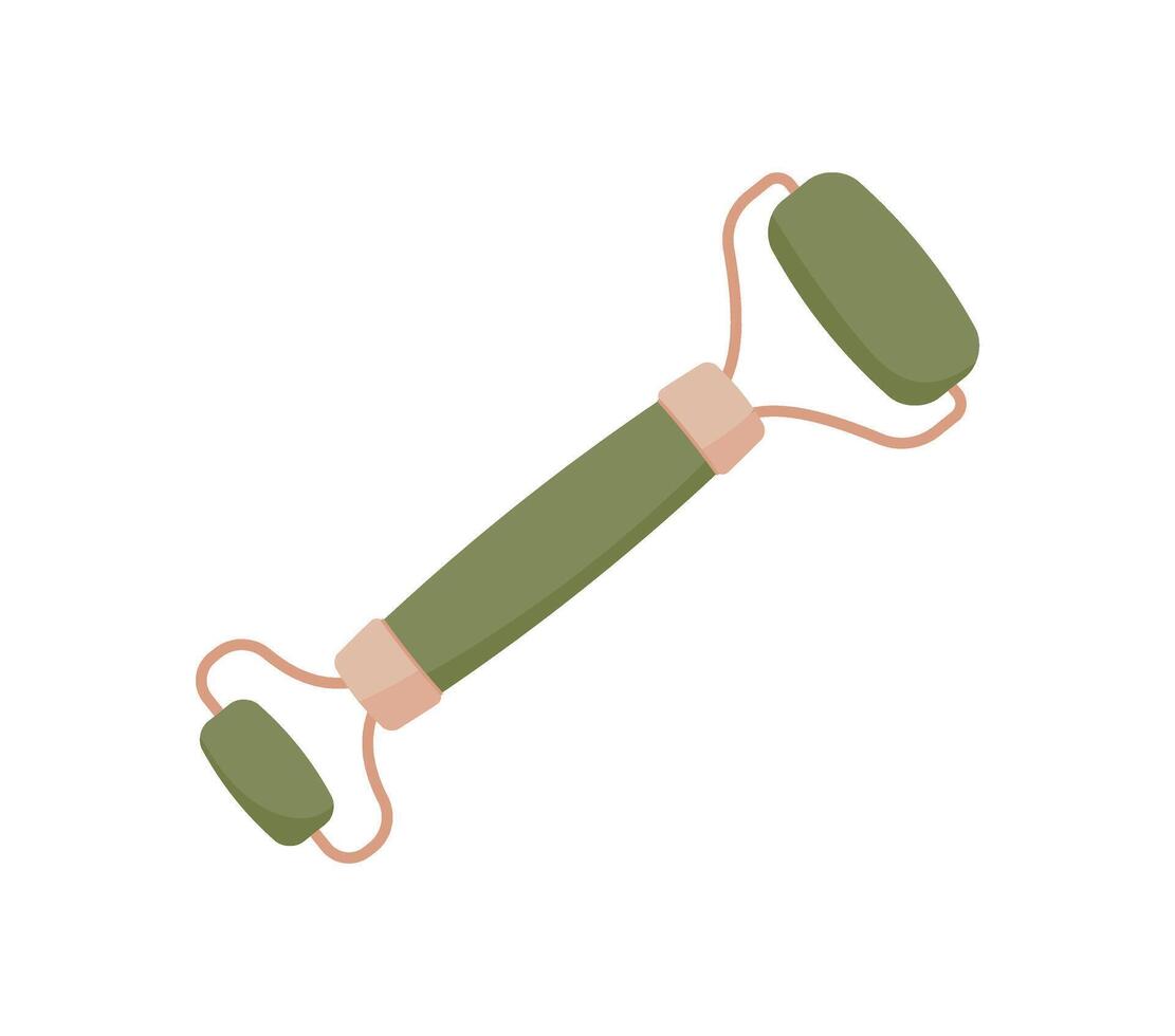 Gua sha tool for beauty and skincare with organic properties. Flat cartoon representation of a facial product. Ideal for promoting natural skincare routines and spa treatments vector