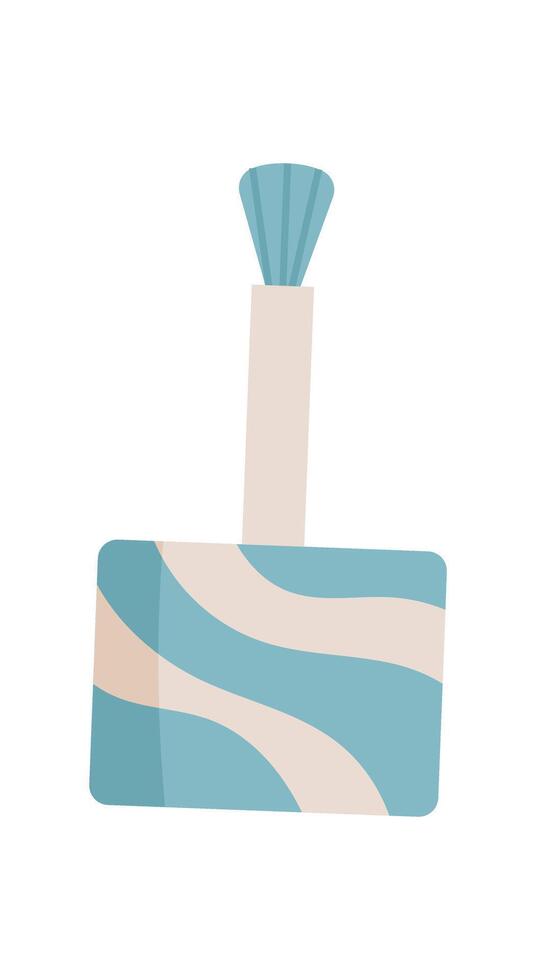 Nail polish tube and brush for cosmetic application in a flat style. Stylish design representing beauty and fashion, ideal for skincare hygiene concepts in marketing materials. vector