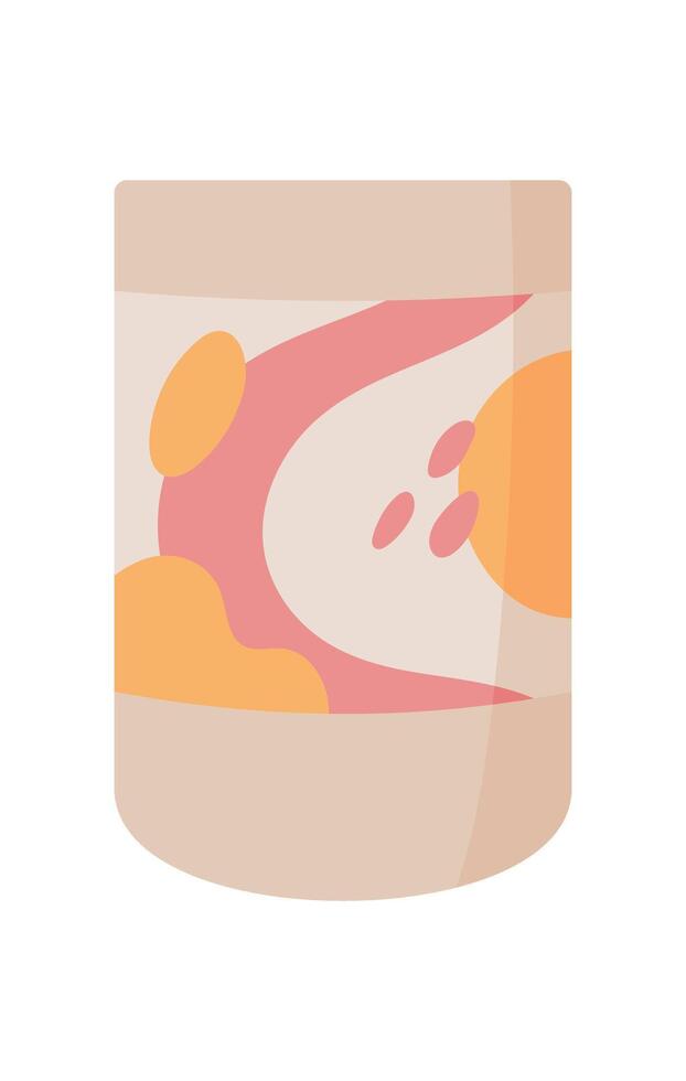 Flat jar of natural cream and lotion for skincare and cosmetic care. Simple design showcases beauty hydration for skin. Ideal eco product promotions advertisements. vector