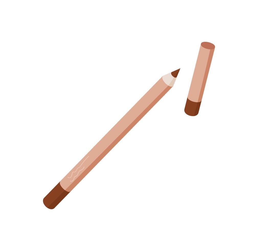 Hand holding makeup pencil tool for cosmetic application. Essential beauty item for hygiene and skincare routines. Ideal flat tool fashion and beauty themes. vector