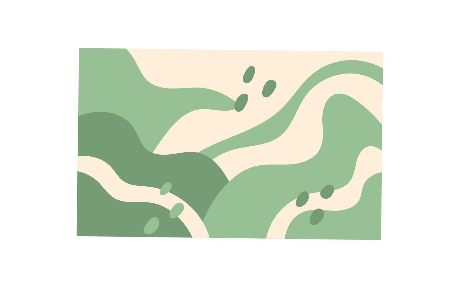 Abstract landscape with smooth shapes and colors. Landscape featuring gentle waves and organic forms. This visual showcases simplicity elegance, flat style, ideal for backgrounds decor. vector