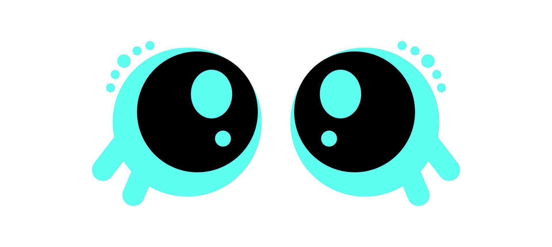 Cute cartoon eyes symbol. Playful abstract eyes icon. Y2K retro aesthetic, modern shape, perfect for shapes or decoration in trendy designs. vector