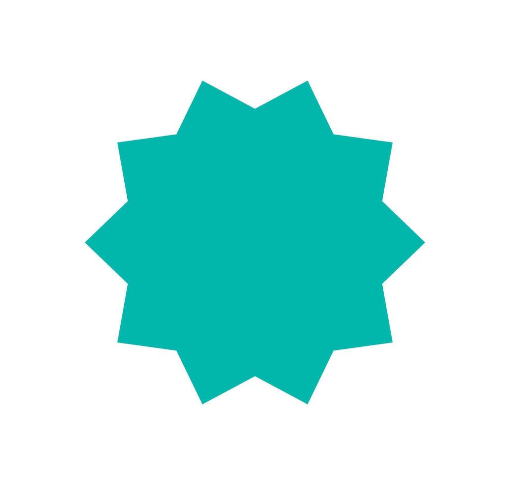 Bold abstract star icon. Contemporary geometric shape as a minimal design element. Y2K brutalism style, flat visual format, ideal for modern graphic applications. vector