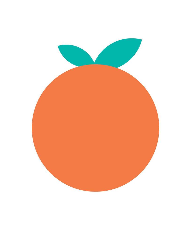 Orange circle icon. Simple shape of fruit. Abstract element in bold color, flat style, modern aesthetic, and playful design. Ideal for use in graphic projects or trendy visuals. vector