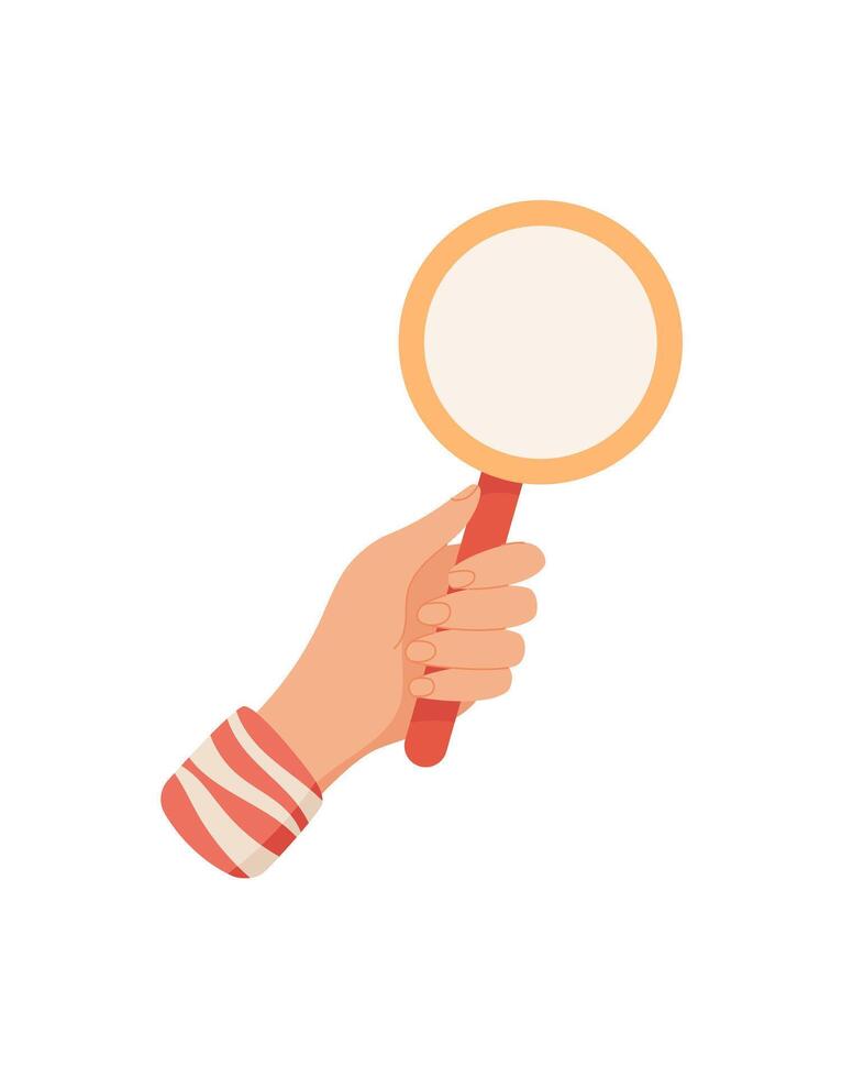 Hand holding sticker icon. Human character gripping a symbol. Flat design graphic, illustration, suitable for various creative projects and digital media. vector