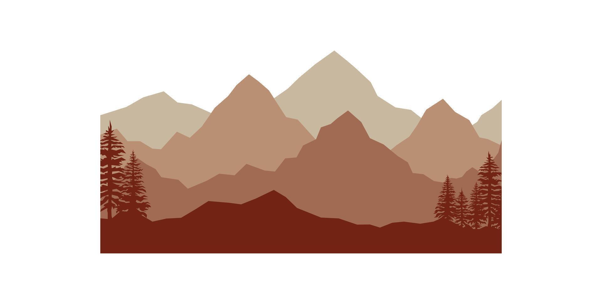 Abstract rock silhouette panorama vector