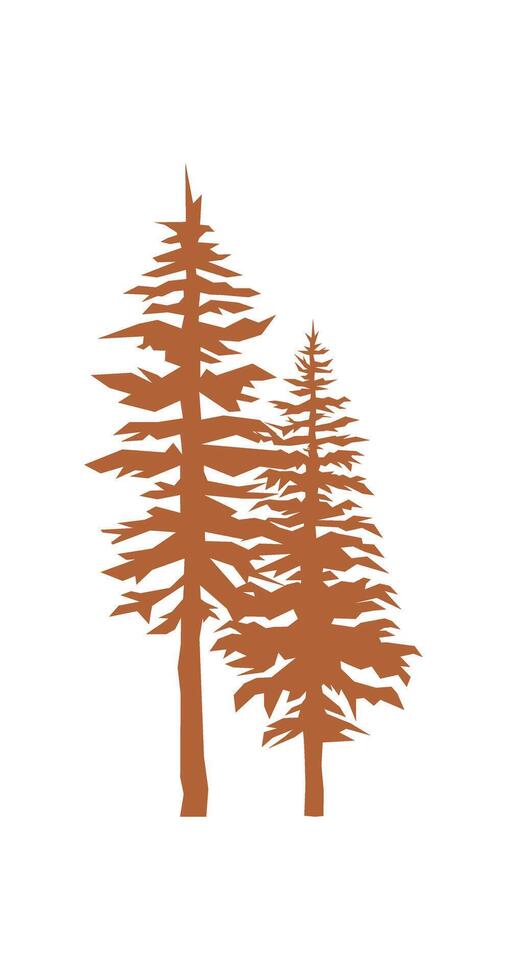 Flat fir tree silhouette vector