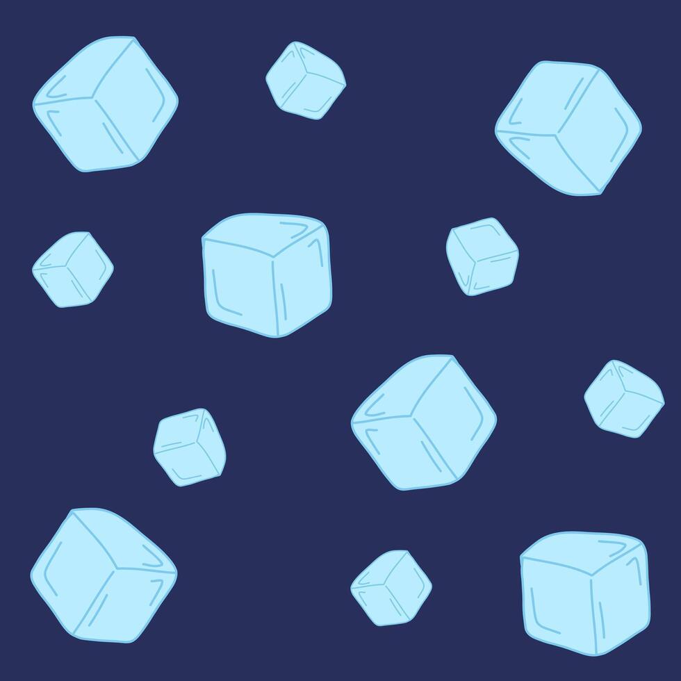 Seamless pattern ice cube. For cooling themes, cocktail, drinks, and summer designs. vector