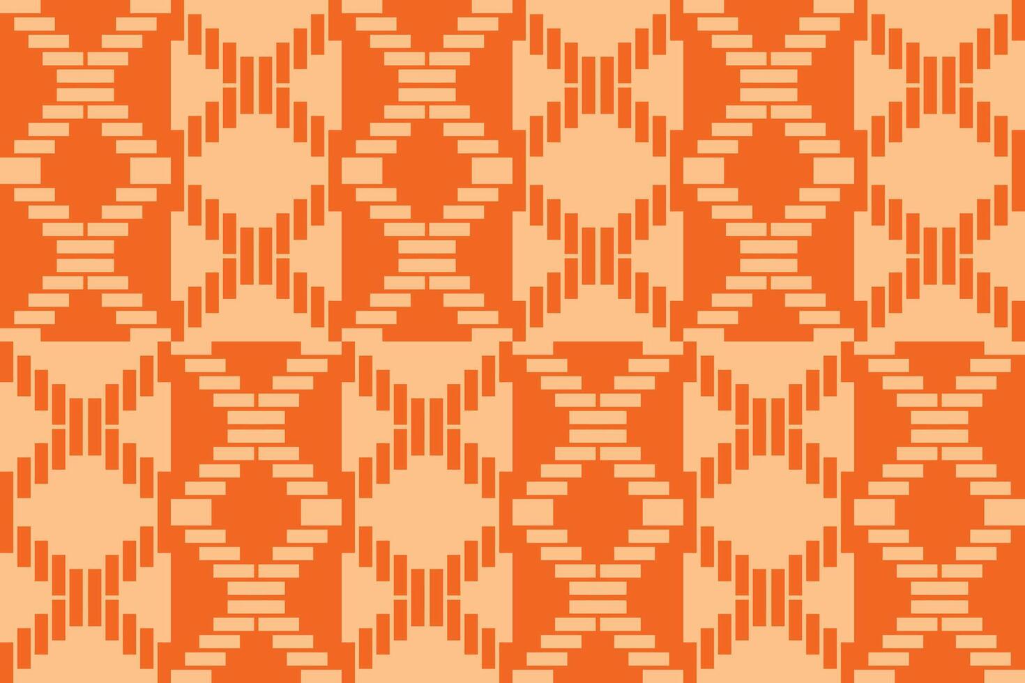 An orange rectangle pattern with geometric shapes vector