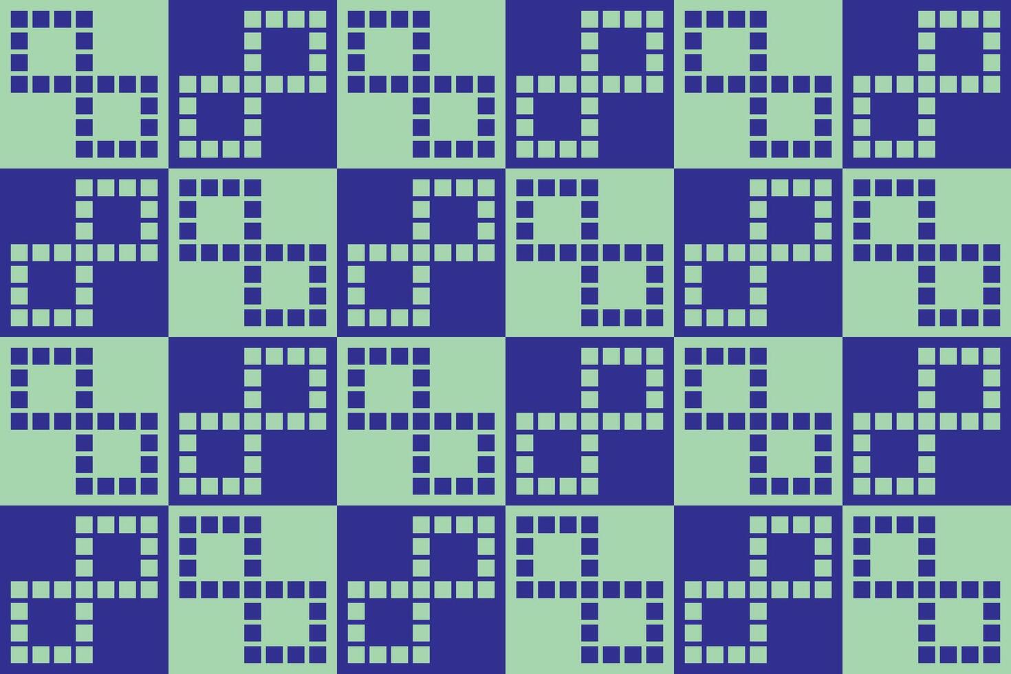 A blue and green checkered square patterns geometric background vector