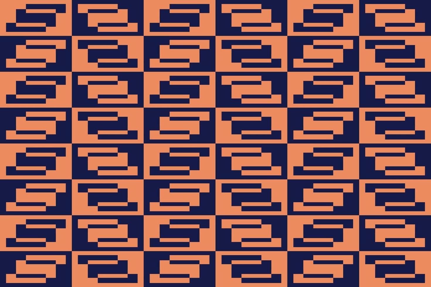 A pattern of squares on an orange and blue background vector