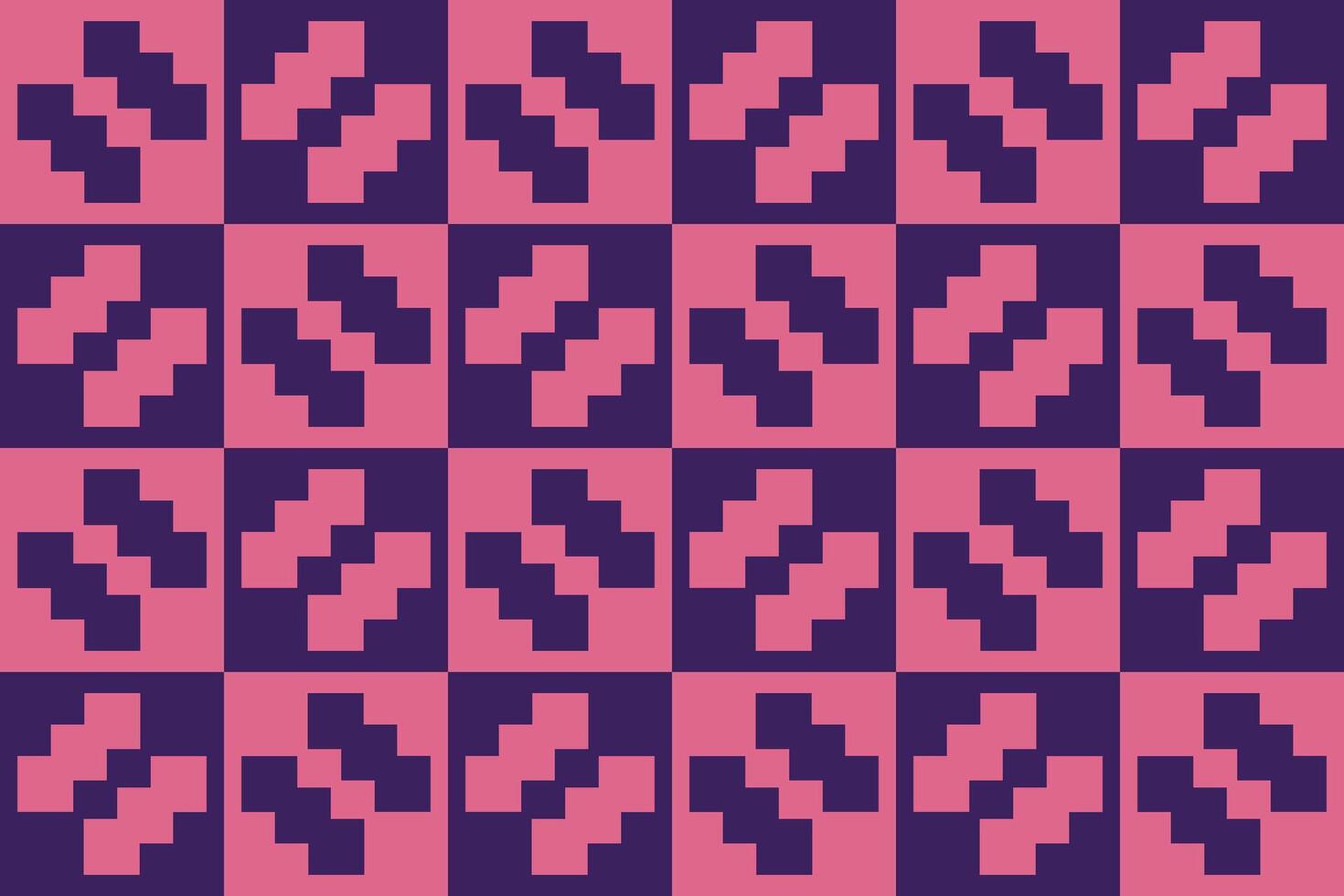 A pink and purple checkered square and rectangle pattern vector