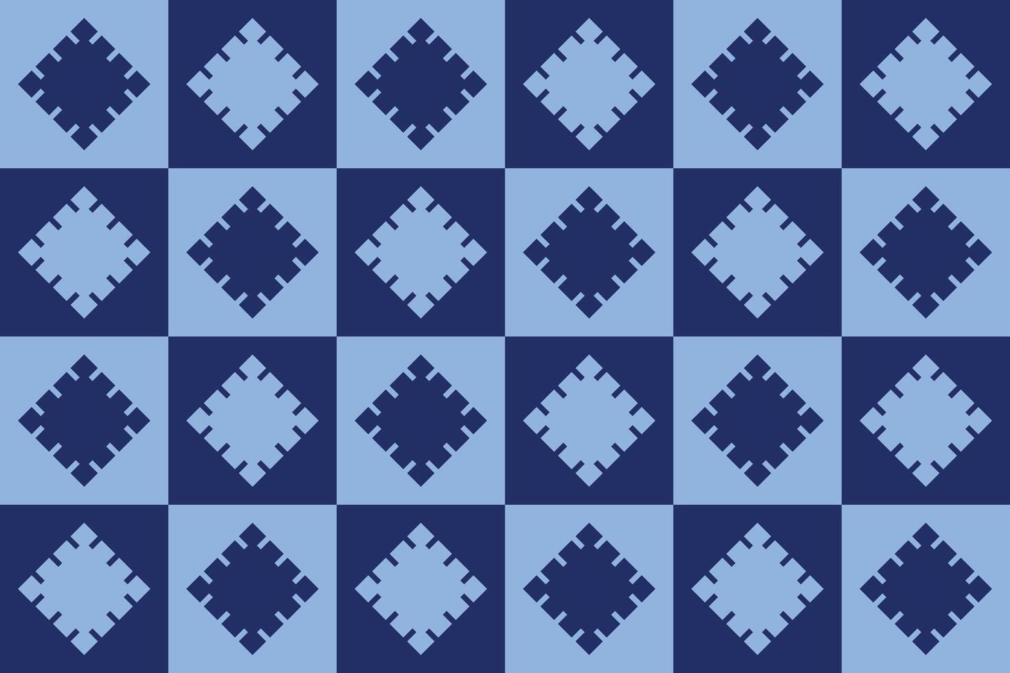 Blue and white checkered square pattern vector