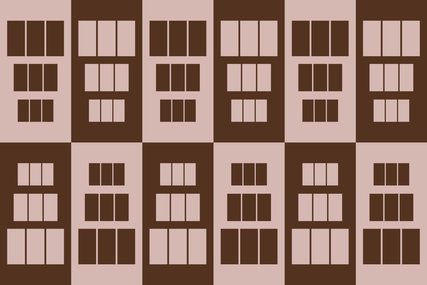 A brown and white pattern with windows vector