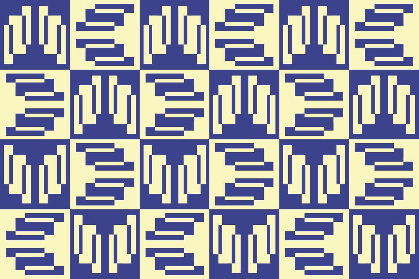 Blue and yellow pattern with rectangles vector
