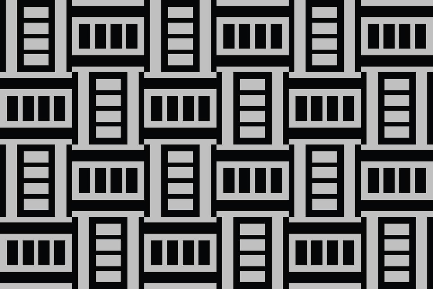 A black and gray pattern with rectangles and squares vector