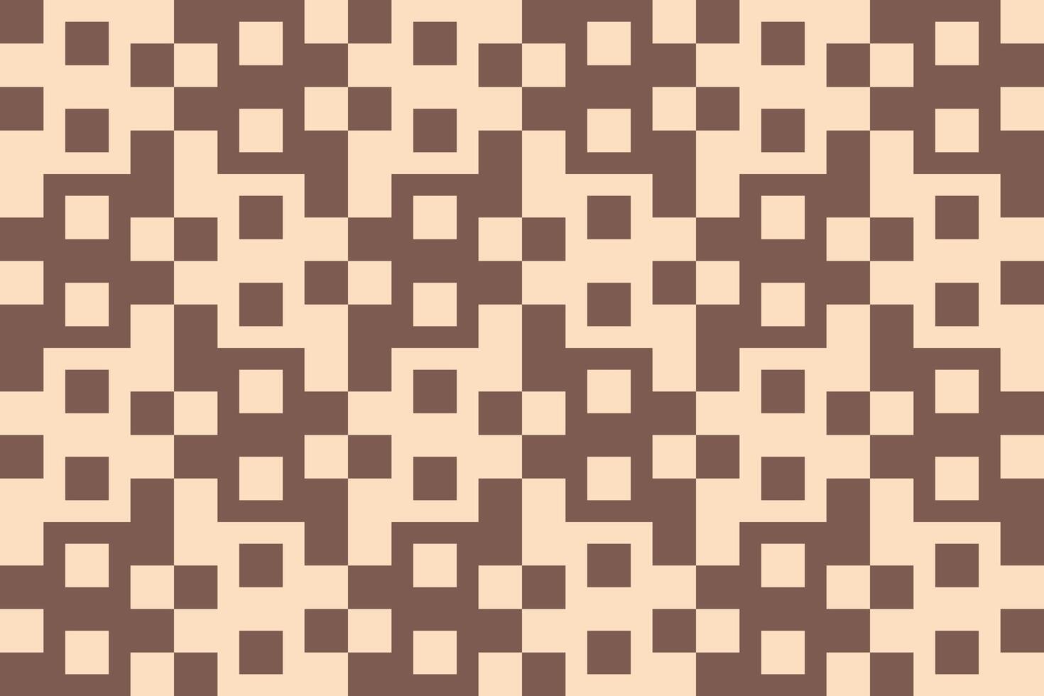 A brown and beige checkered pattern with squares vector
